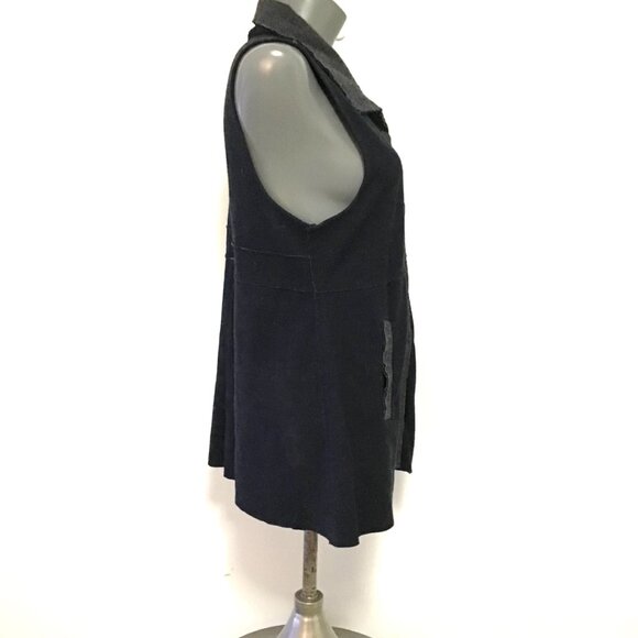 Habitat Sleeveless Button Up Collared Lagenlook VCardigan Size M - Picture 3 of 13